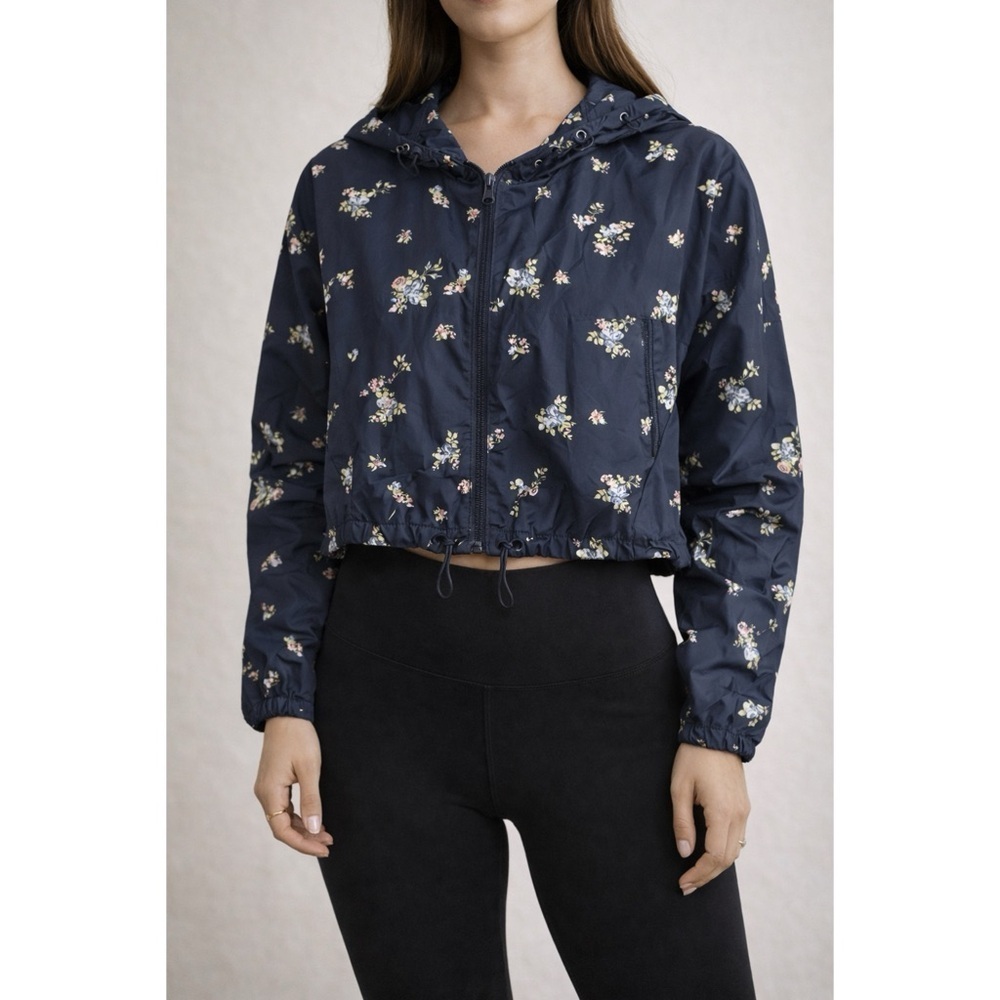 Wild Fable Floral Cropped Windbreaker Rain Jacket Women’s XL